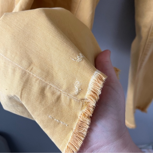 Ann Taylor LOFT Plus yellow skinny jeans raw hem size 18 - Picture 3 of 9